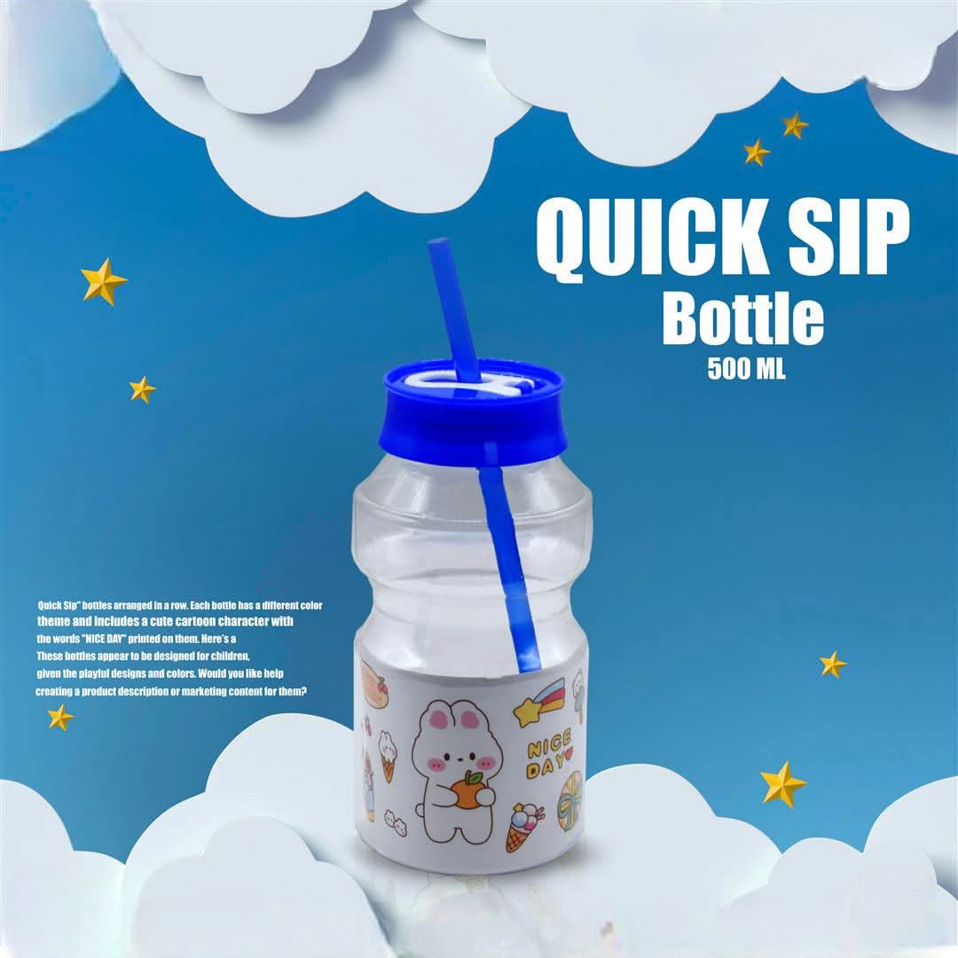 500ml Quick Sip Water Bottle, Kids Cartoon Drinking Water Bottle, Kids Cartoon Water Bottle With Straw 500ml Quick Sip Water Bottle, Kids Cartoon Drinking Water Bottle, Kids Cartoon Water Bottle With Straw